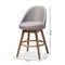 Baxton Studio Carra Grey Upholstered Walnut-Finished Wood Swivel Counter Stool, PK2 157-9652 - alternate 6
